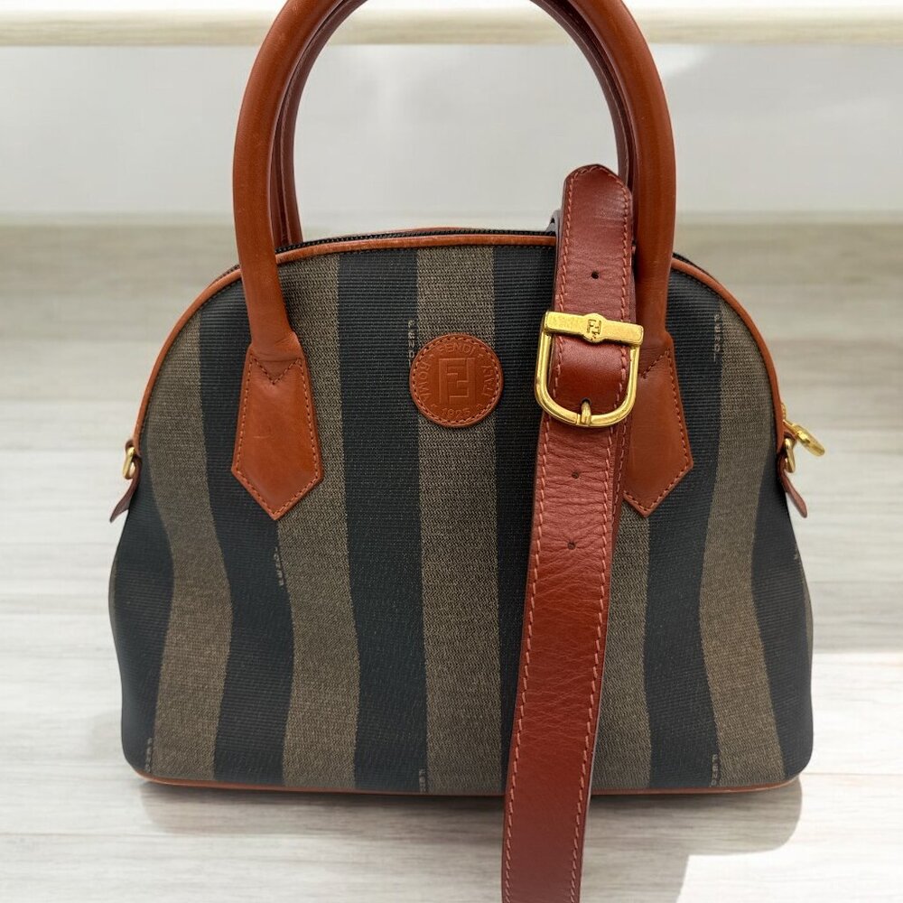 Fendi Pequin Alma Handbag